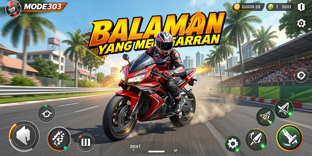 Tampilan penuh adrenalin dari balapan motor dalam MODE303.